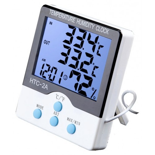 دستگاه سنجش دما ، رطوبت و ساعت دیجیتال HTC-2A با قابلیت سنجش دمای محیط بیرونی